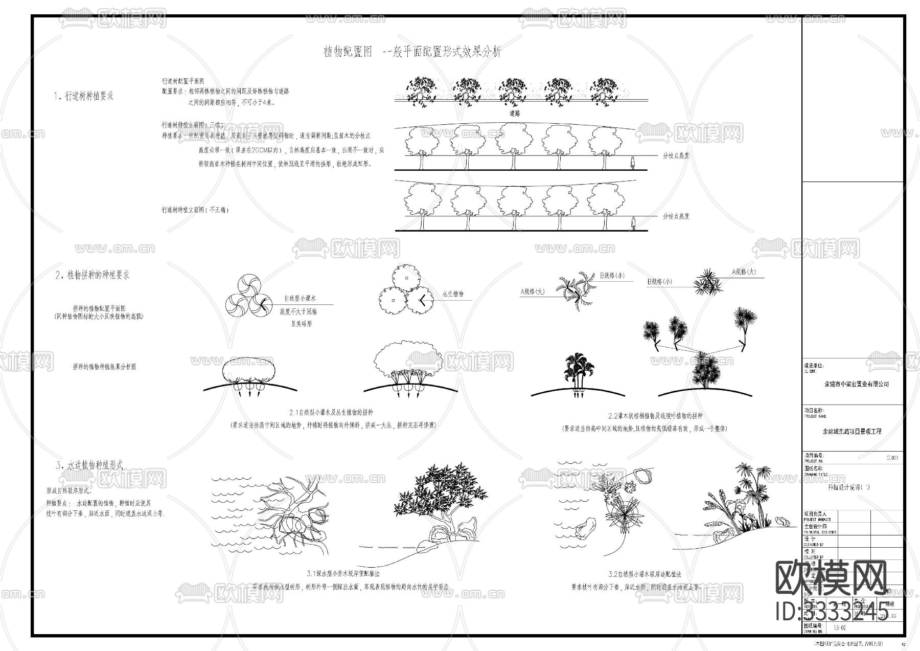 地产示范区景观植物施工图下载（渲染图7）