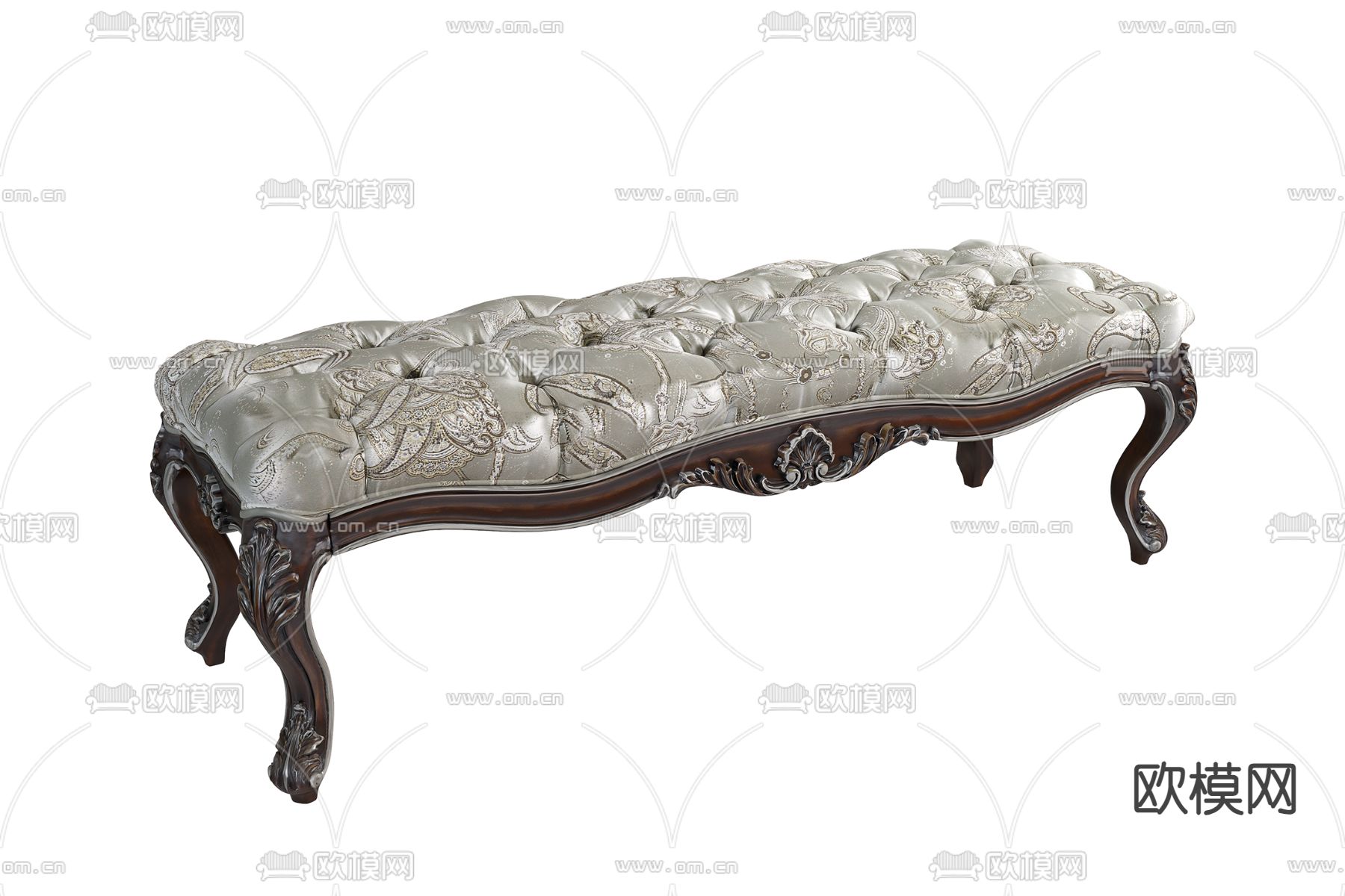 欧式双人床3d模型下载（渲染图2）