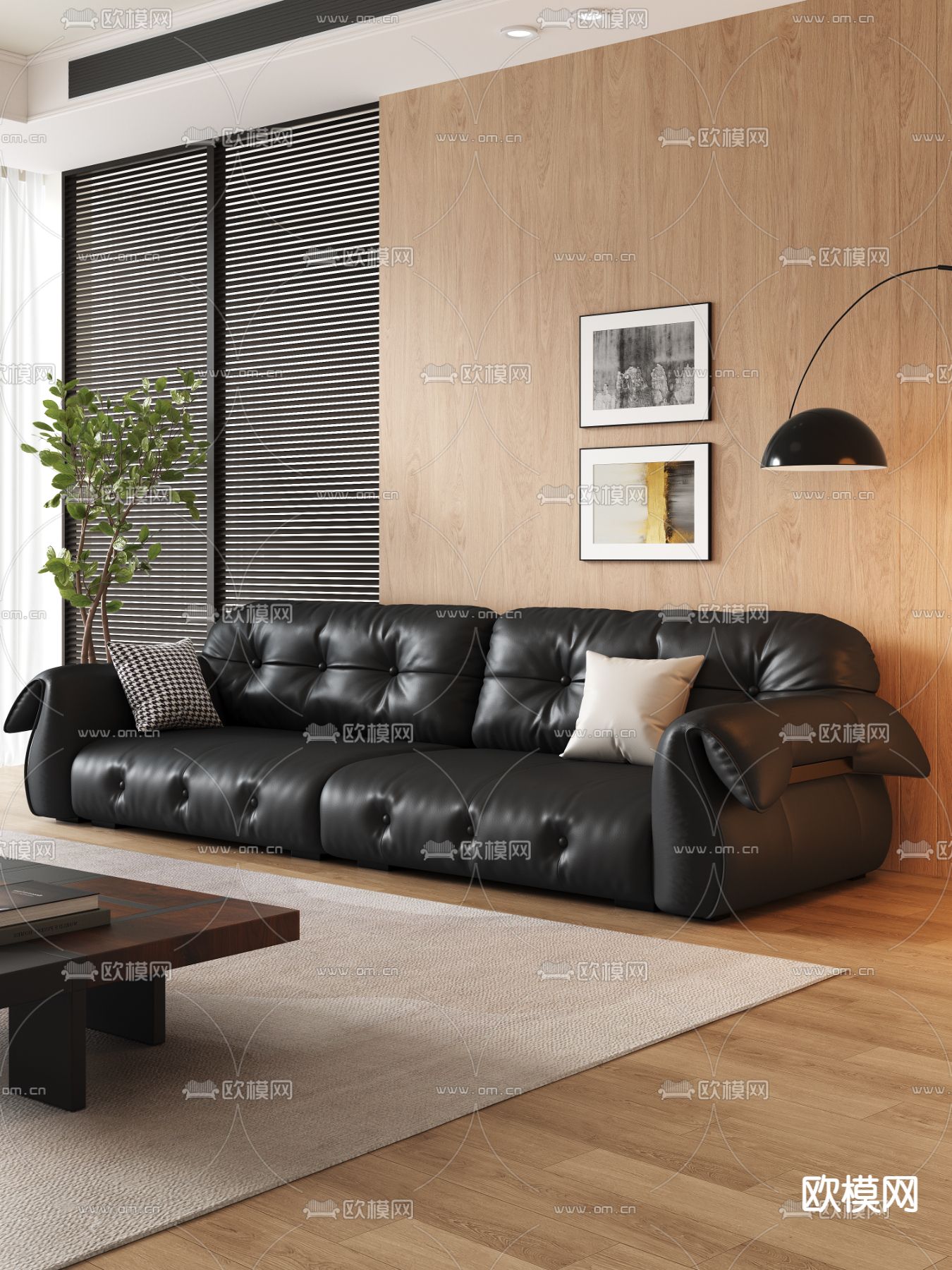 皮革沙发 双人沙发3d模型下载