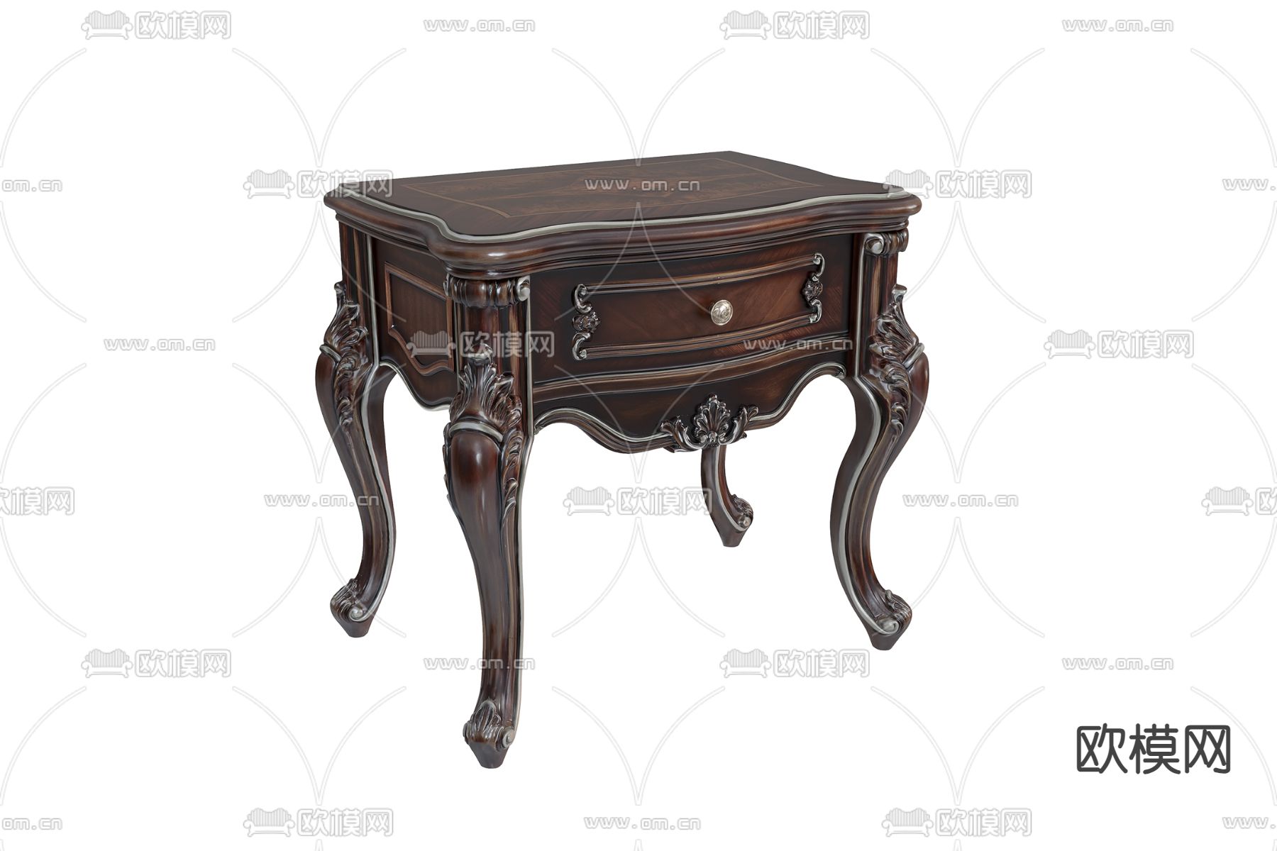 欧式双人床3d模型下载（渲染图4）