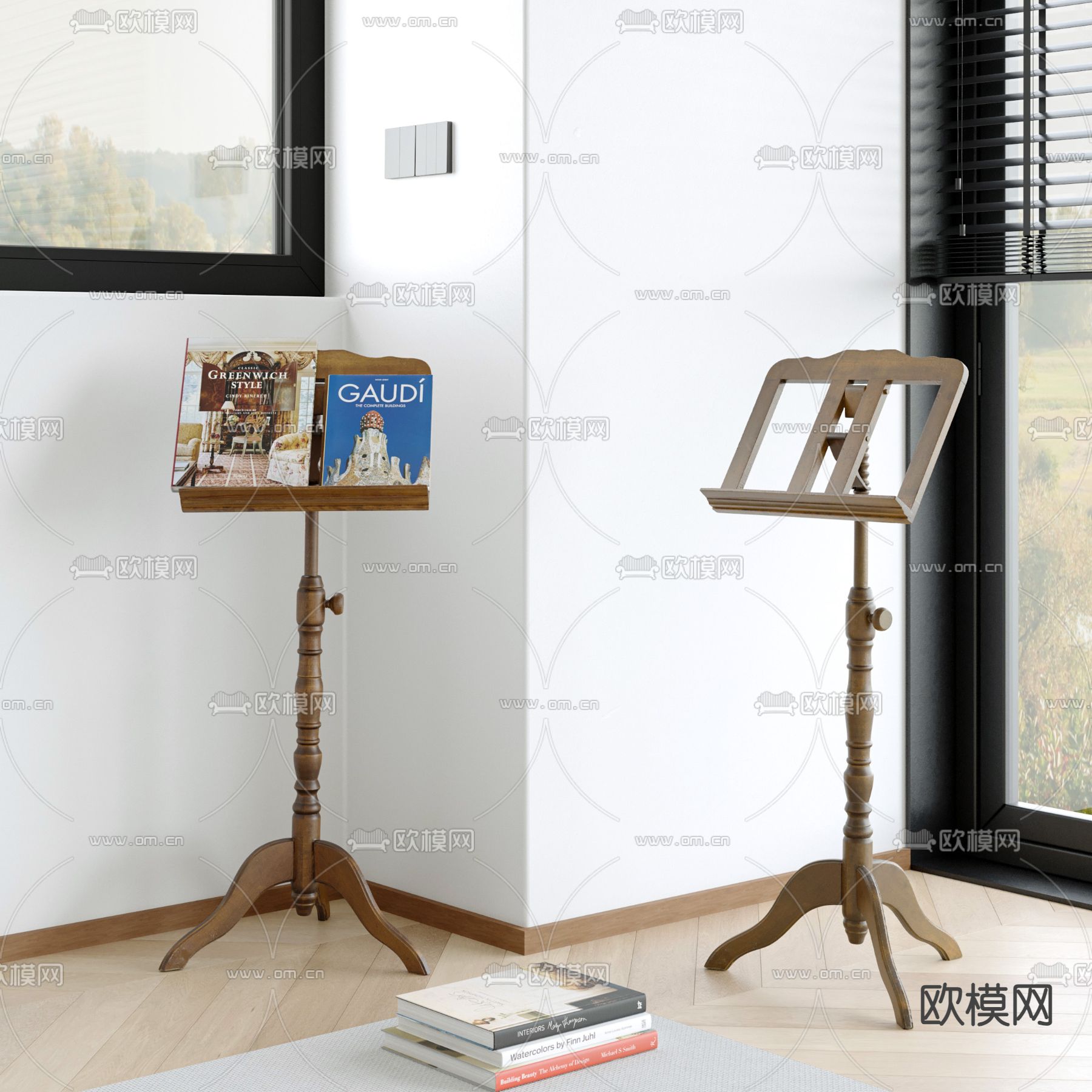 欧式乐谱架 曲谱架3d模型下载