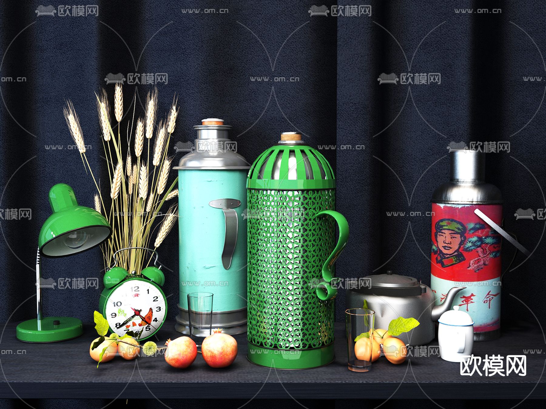 生活用品 暖壶 电水壶 台灯 闹钟3d模型下载