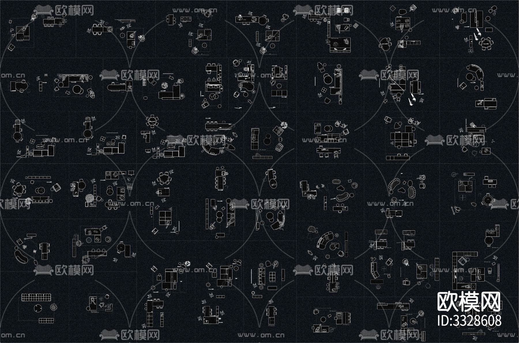 2024网红家具CAD图库下载（渲染图5）