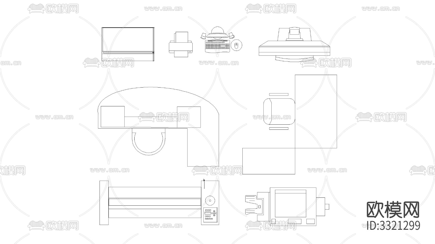 办公桌子CAD平面图下载