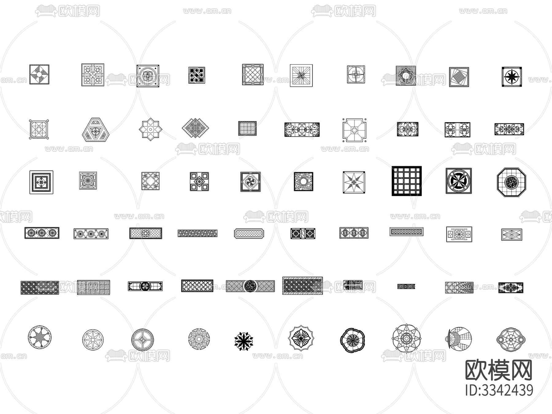 2024年最全地面拼花cad图库下载（渲染图2）