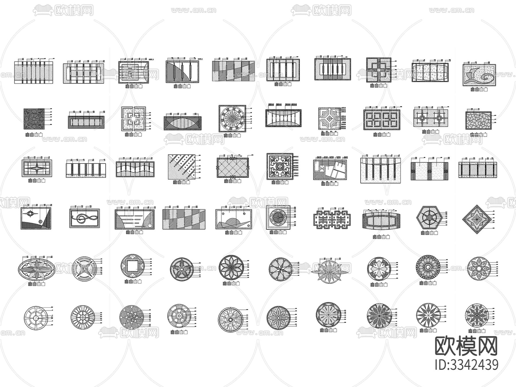 2024年最全地面拼花cad图库下载（渲染图5）