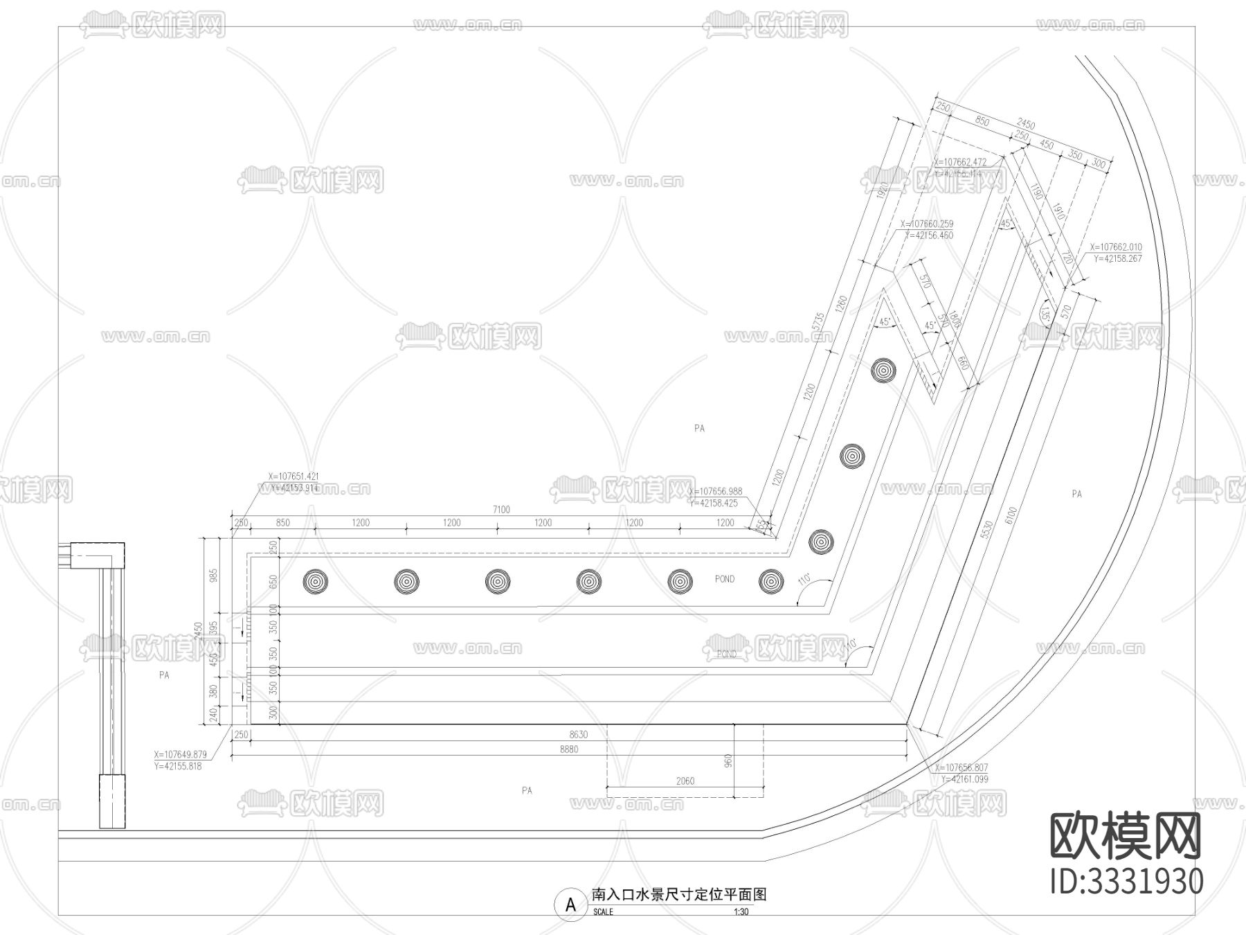 入口水景详图 节点大样图下载（渲染图2）