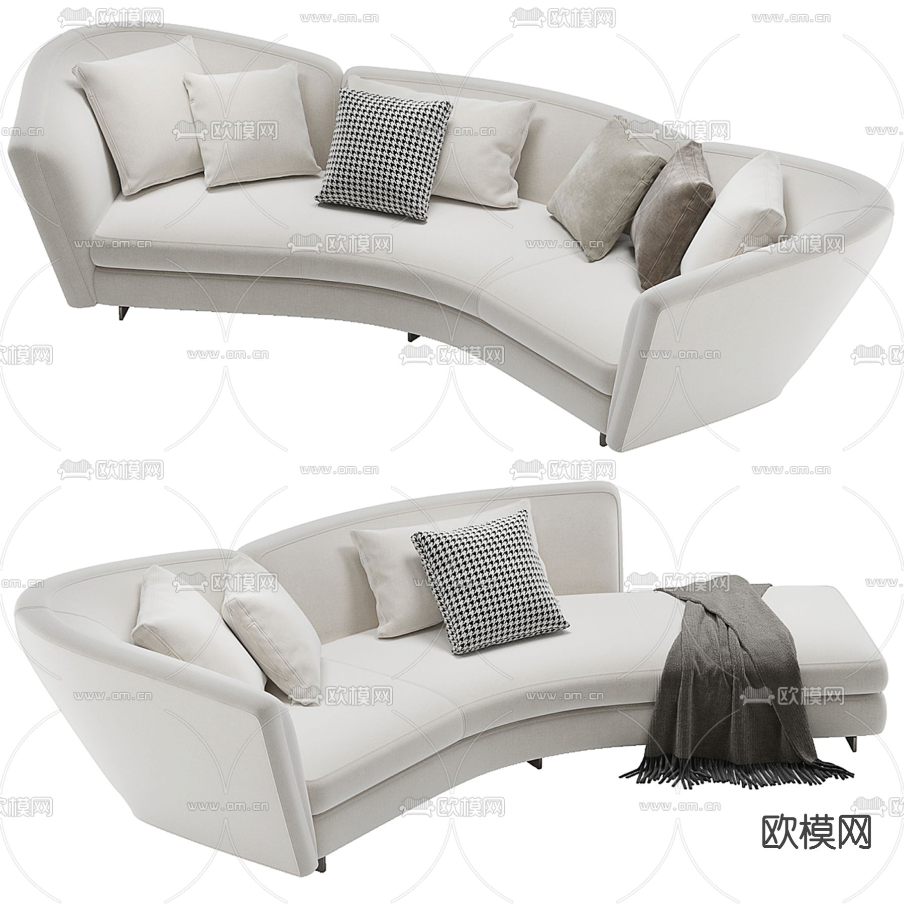 Minotti 多人沙发 布艺 休闲沙发3d模型下载