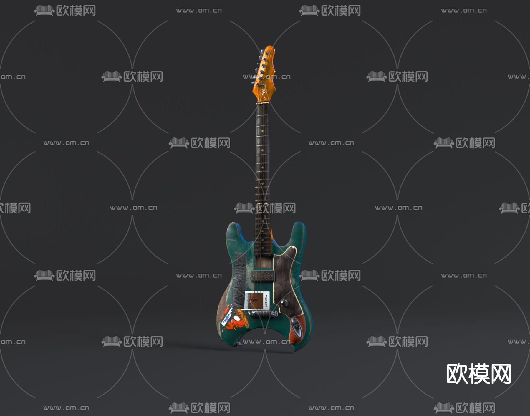 电吉他 音乐器材3d模型下载