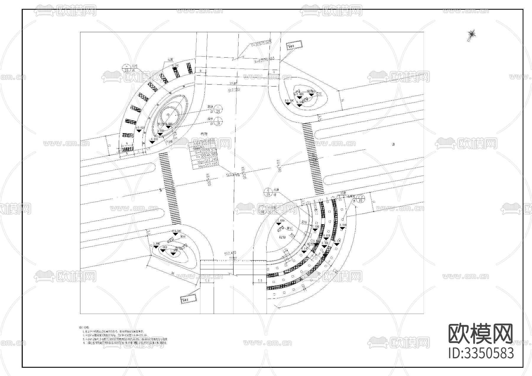 道路绿化CAD施工图下载（渲染图6）
