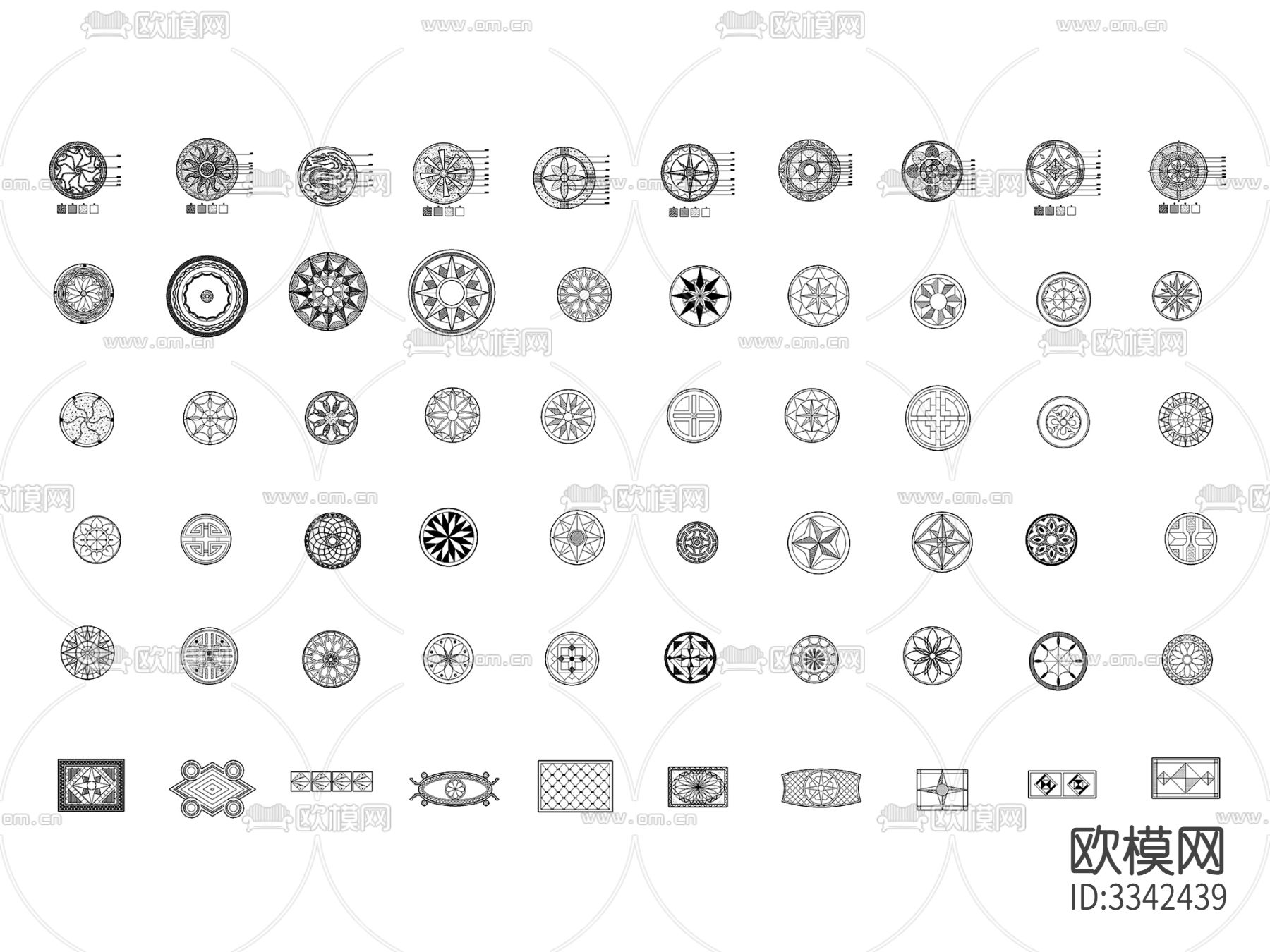 2024年最全地面拼花cad图库下载（渲染图7）