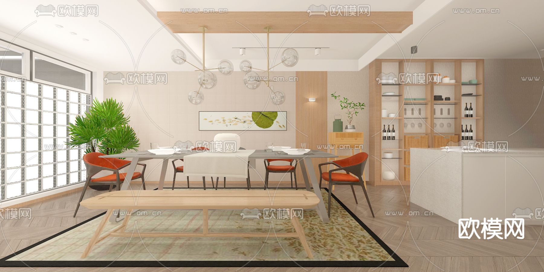 食堂 饭堂 员工餐厅免费3d模型下载