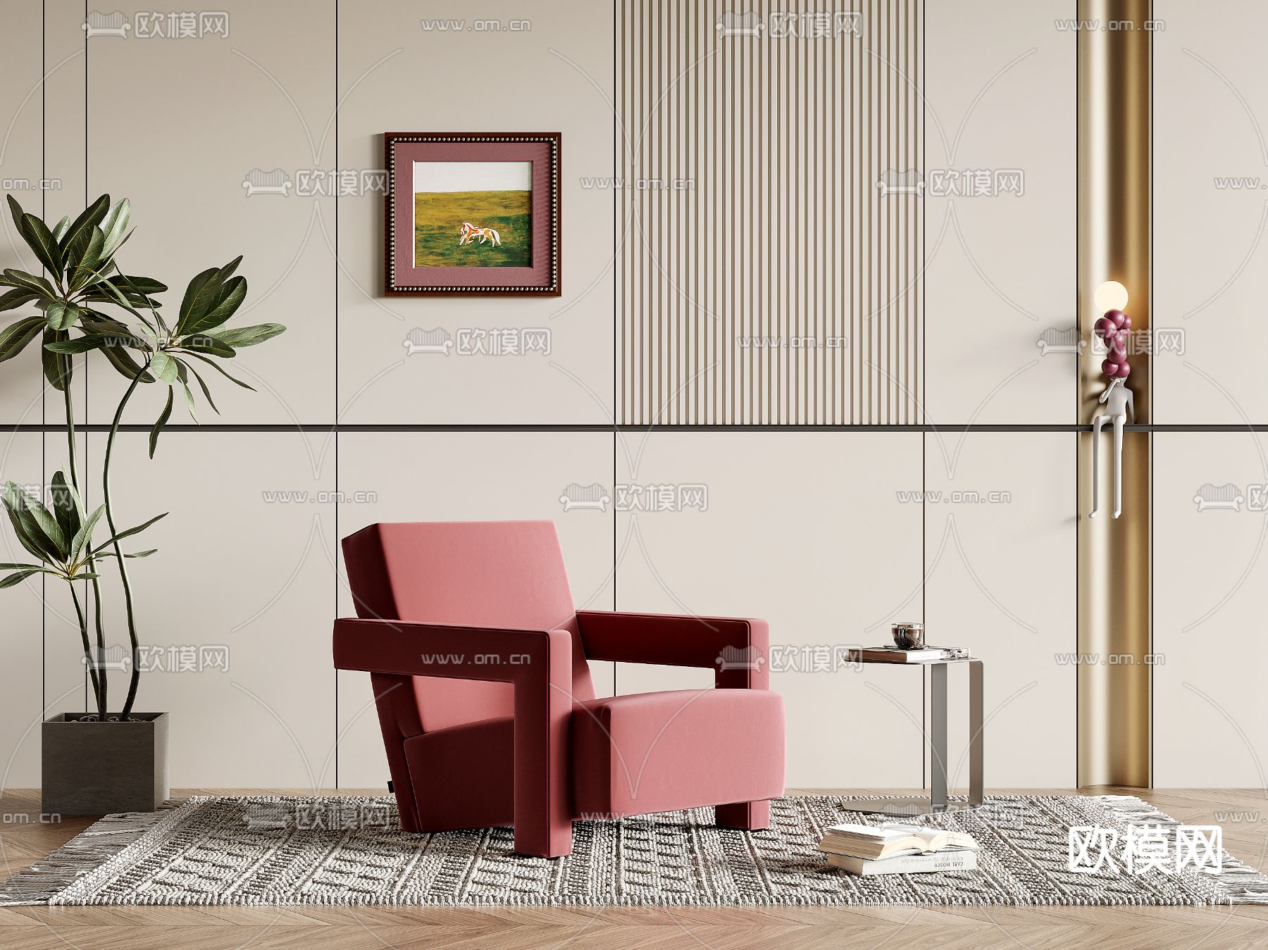 单人沙发 休闲沙发3d模型下载