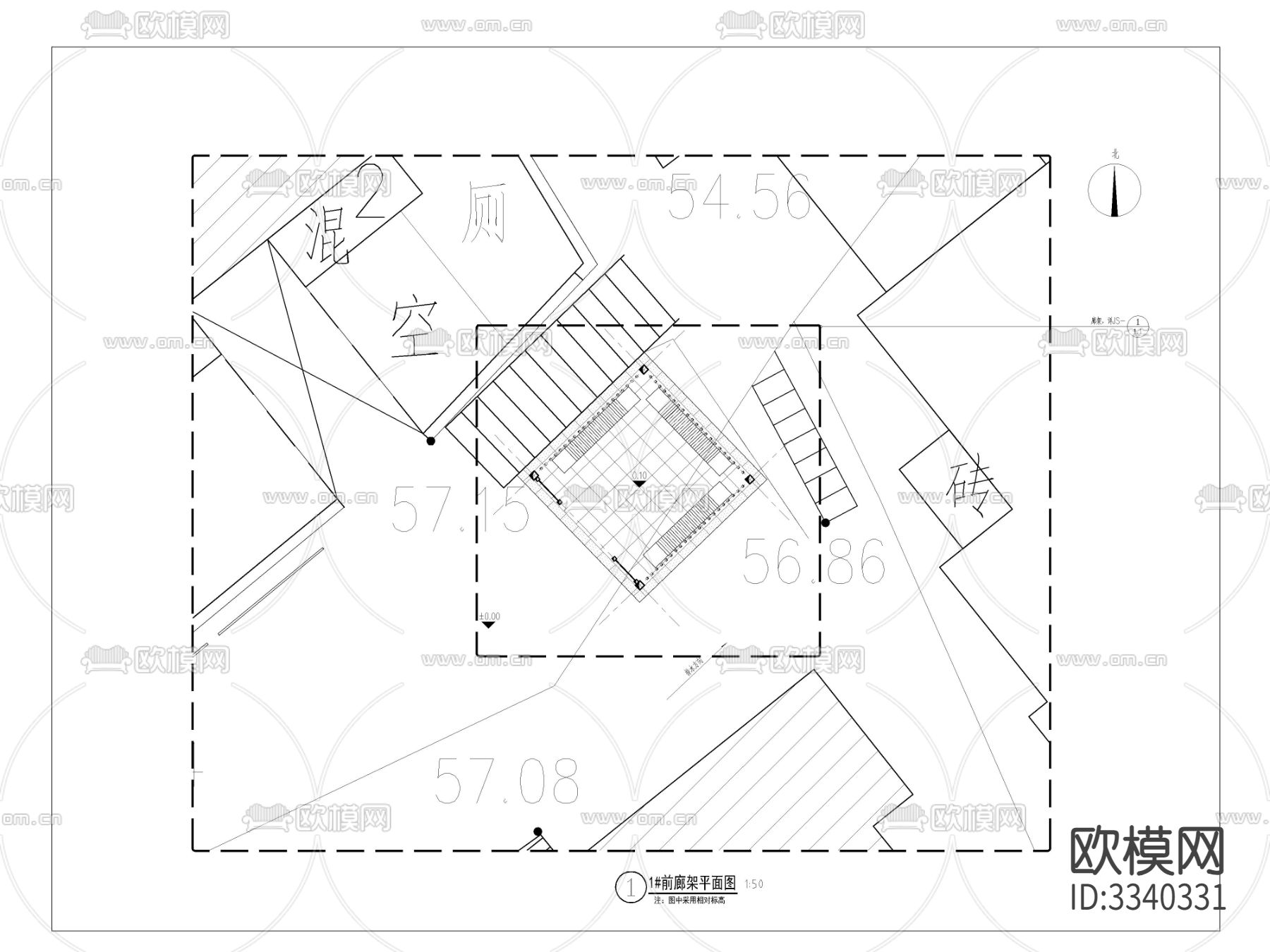 景亭廊架cad大样图下载（渲染图1）