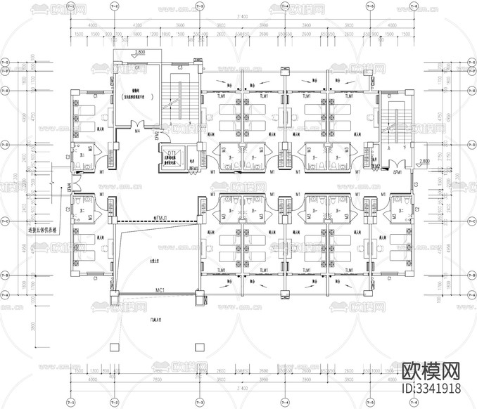 養(yǎng)老院服務(wù)樓cad施工圖下載