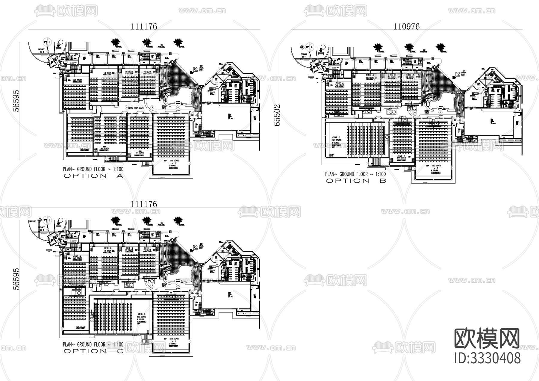 电影院底层cad大样图下载