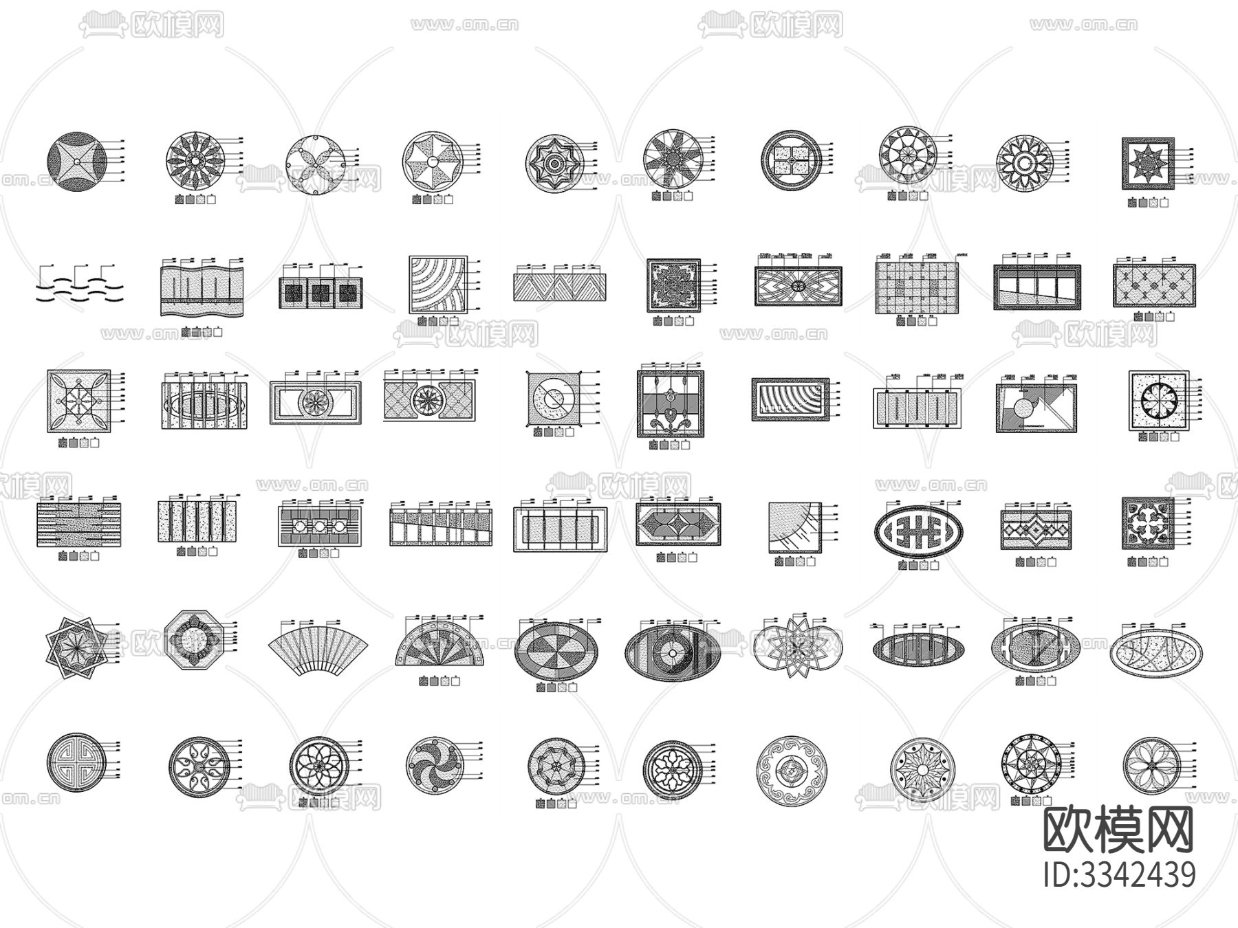 2024年最全地面拼花cad图库下载（渲染图4）