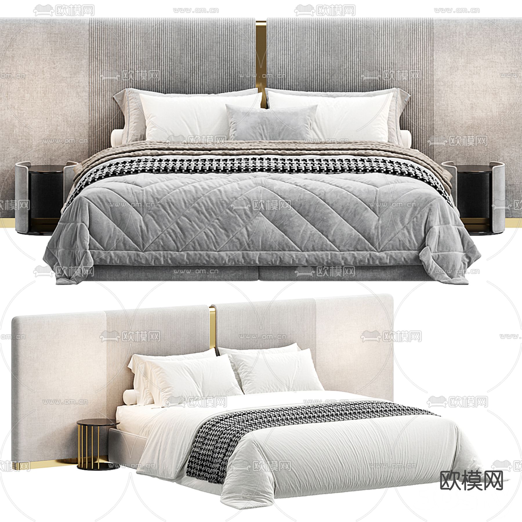 Rugiano 双人床d模型下载