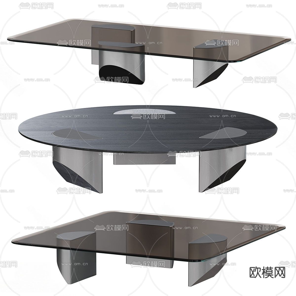 茶几 玻璃茶几3d模型下载