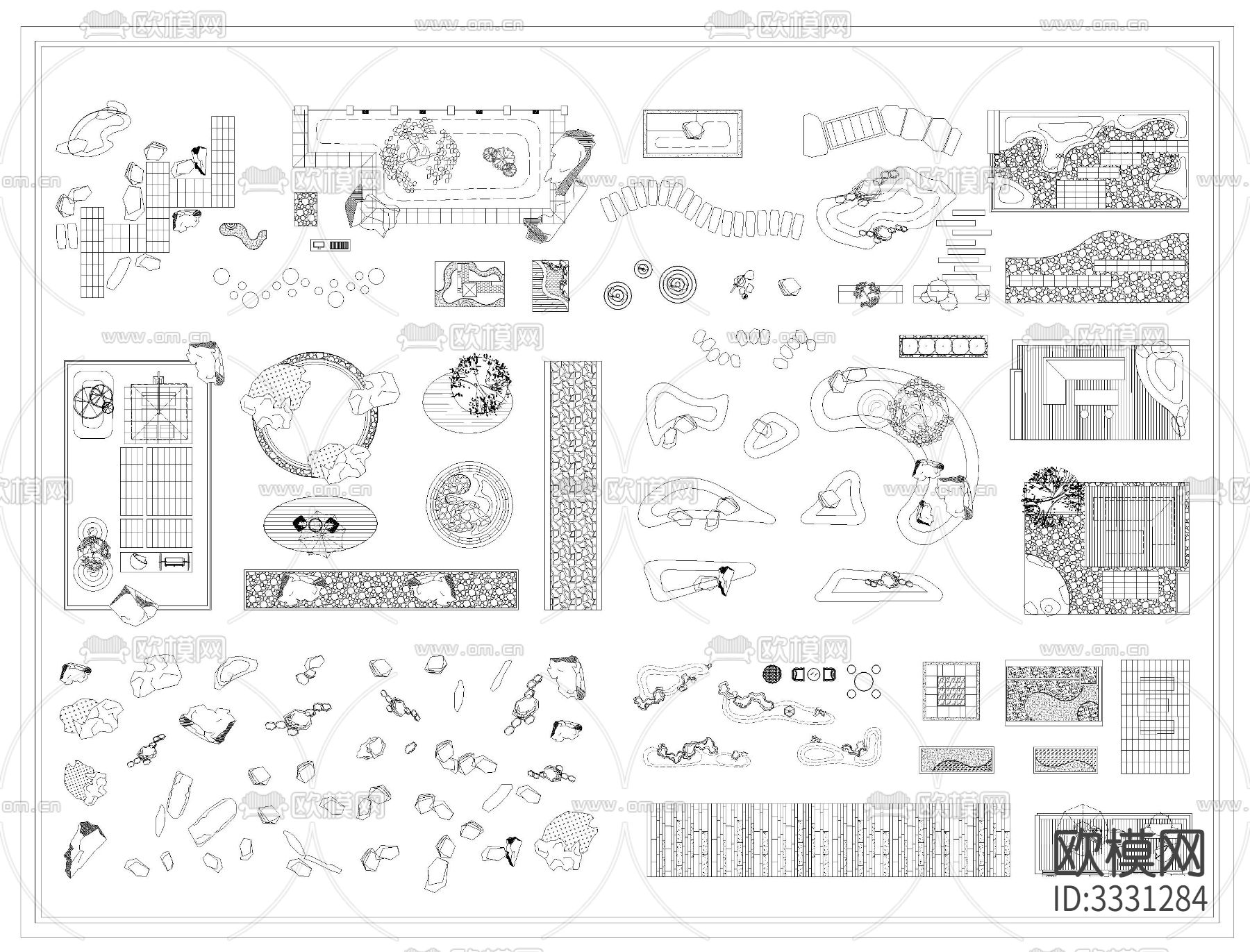 庭院景观CAD图库下载（渲染图8）