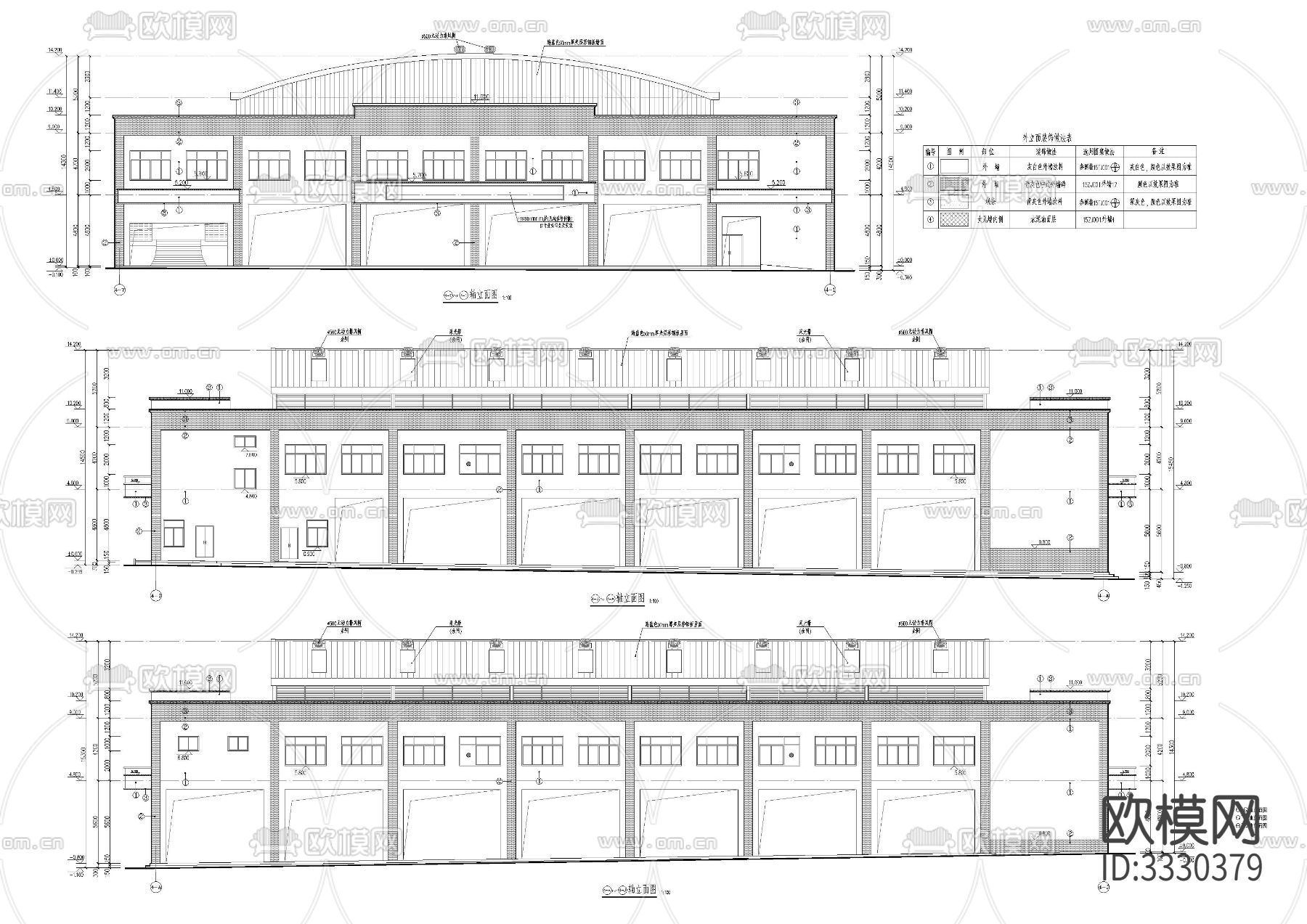 农贸市场大棚建cad施工图下载（渲染图7）
