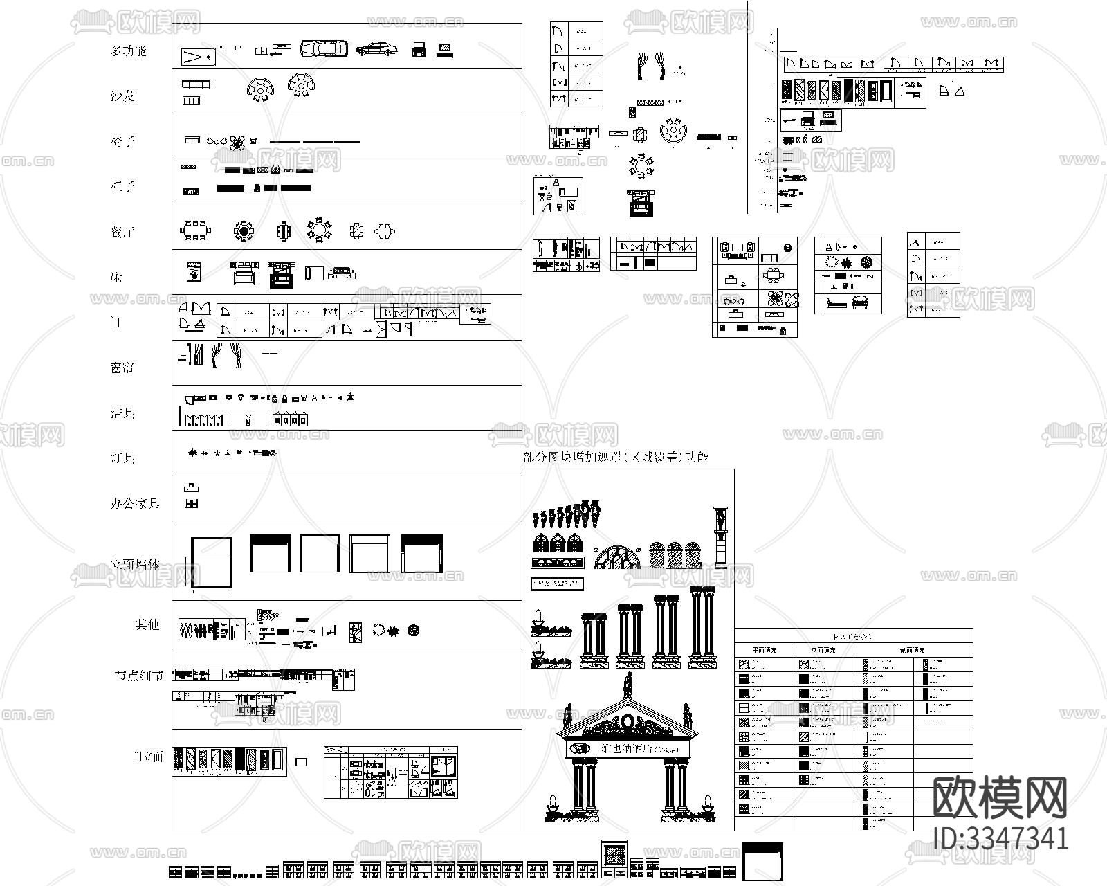 动态家具CAD图库下载（渲染图1）