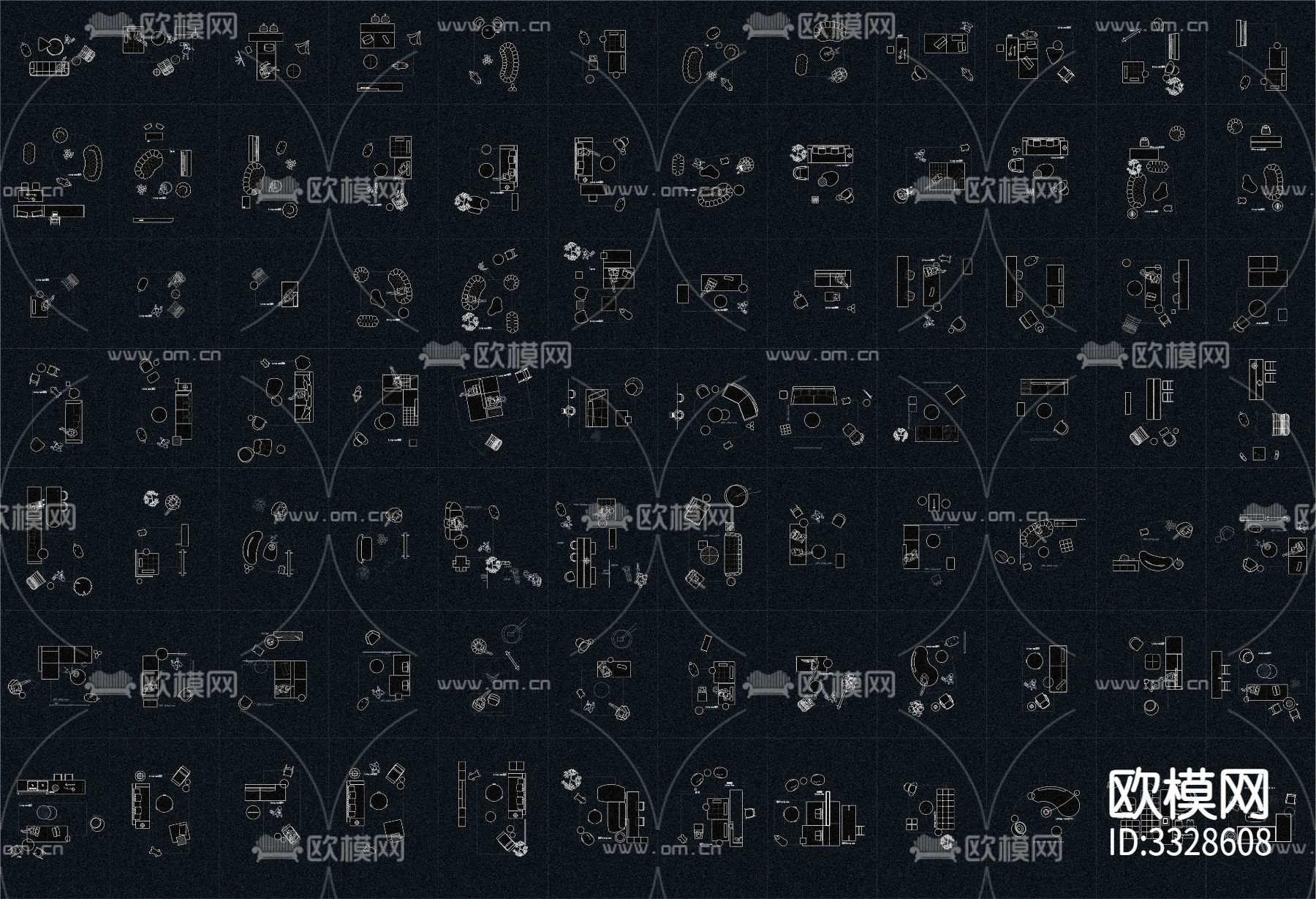 2024网红家具CAD图库下载（渲染图3）
