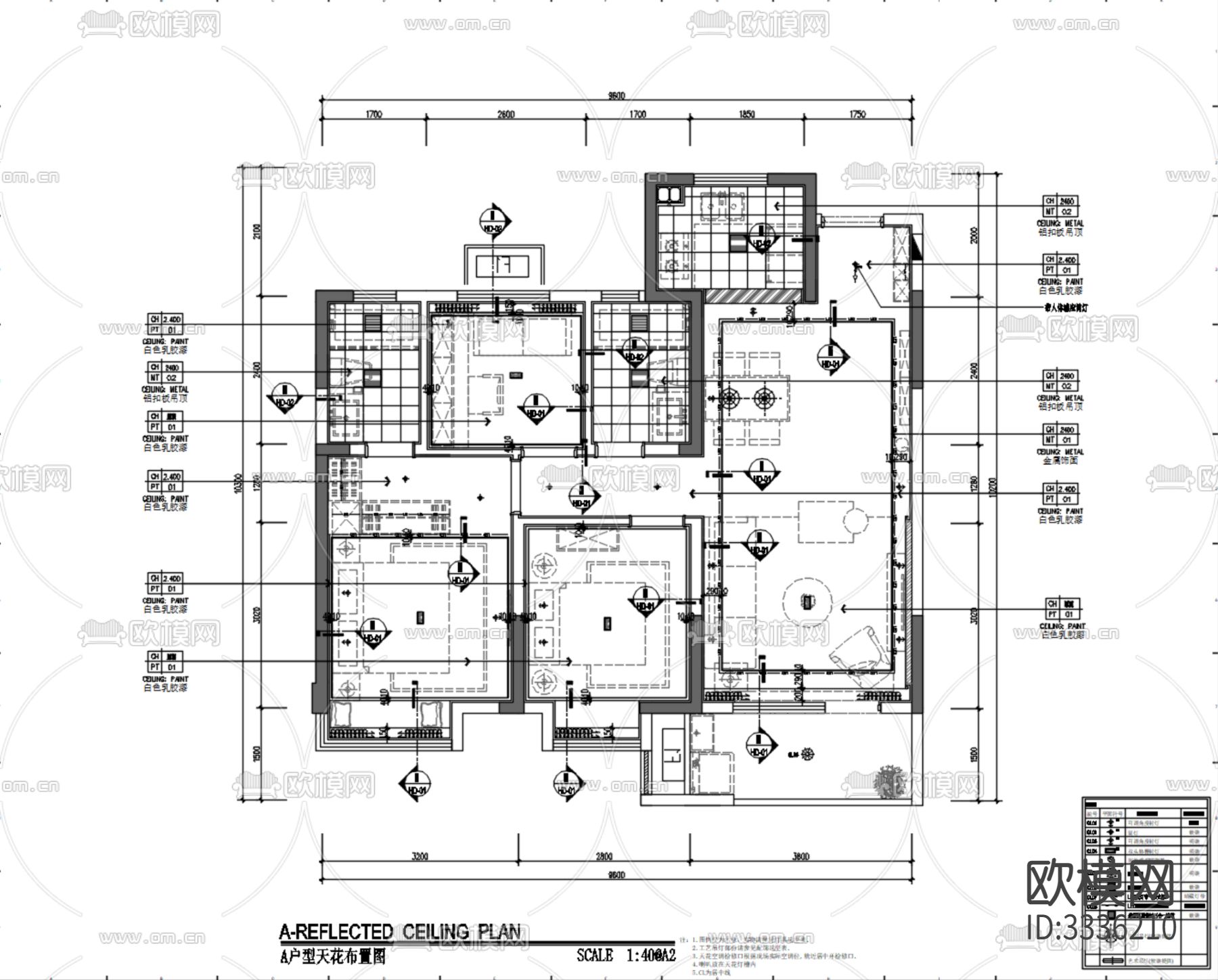 矩阵纵横-青岛天一仁和样板房A户型+效果图cad施工图下载（渲染图8）