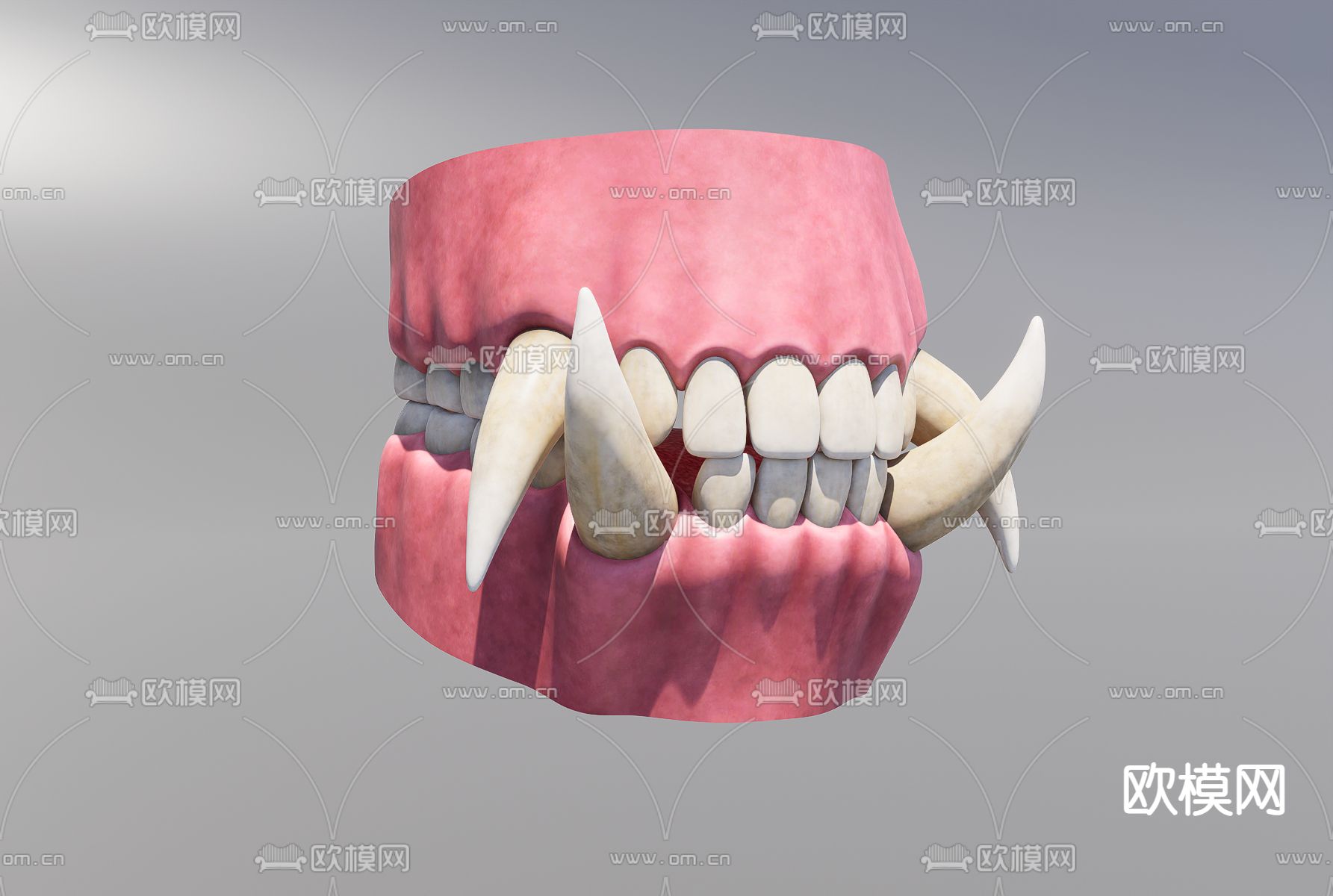 兽人牙齿模具3d模型下载（渲染图1）