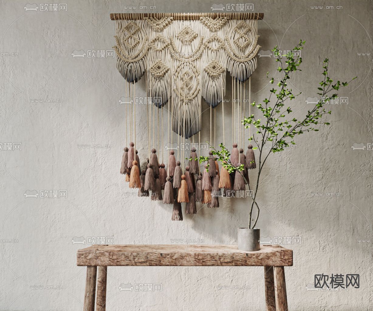 东南亚墙饰 流苏挂饰3d模型下载