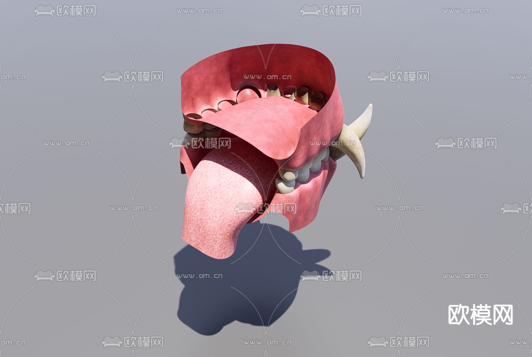 兽人牙齿模具3d模型下载（渲染图3）