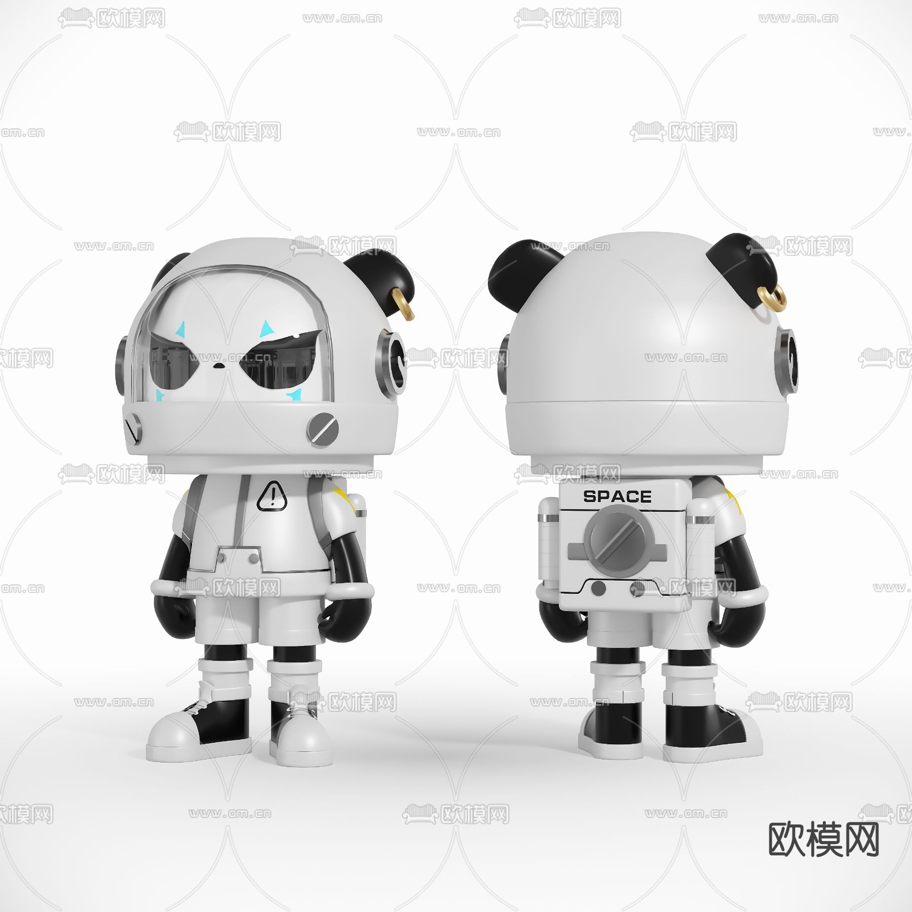 潮玩熊猫 公仔 玩偶摆件3d模型下载