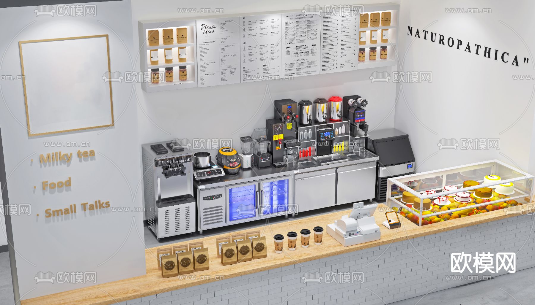 甜品店工作台 操作台3d模型下载