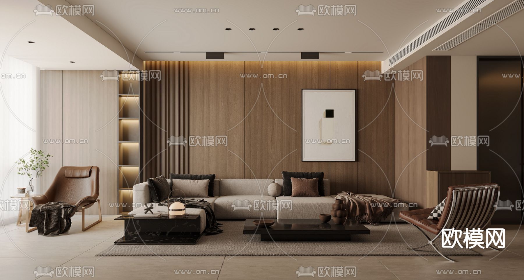 意式客餐厅3d模型下载（渲染图1）