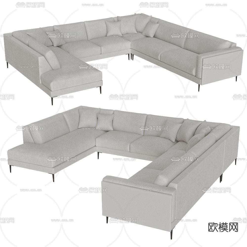 Complet 多人沙发 模块沙发3d模型下载