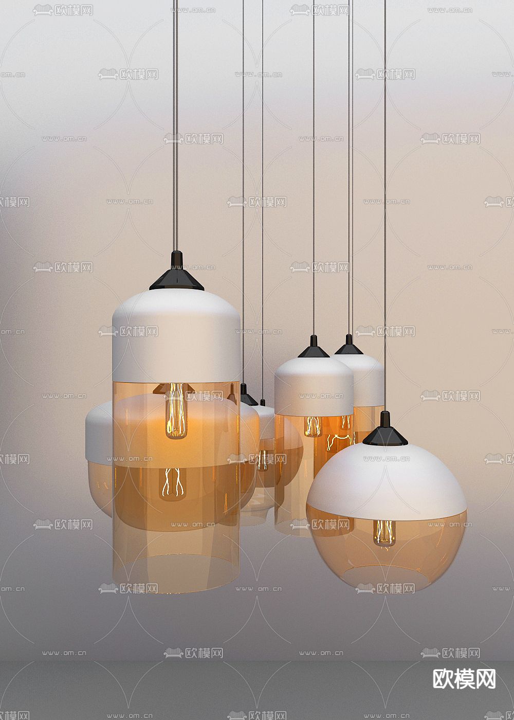 北欧吊灯免费3d模型下载