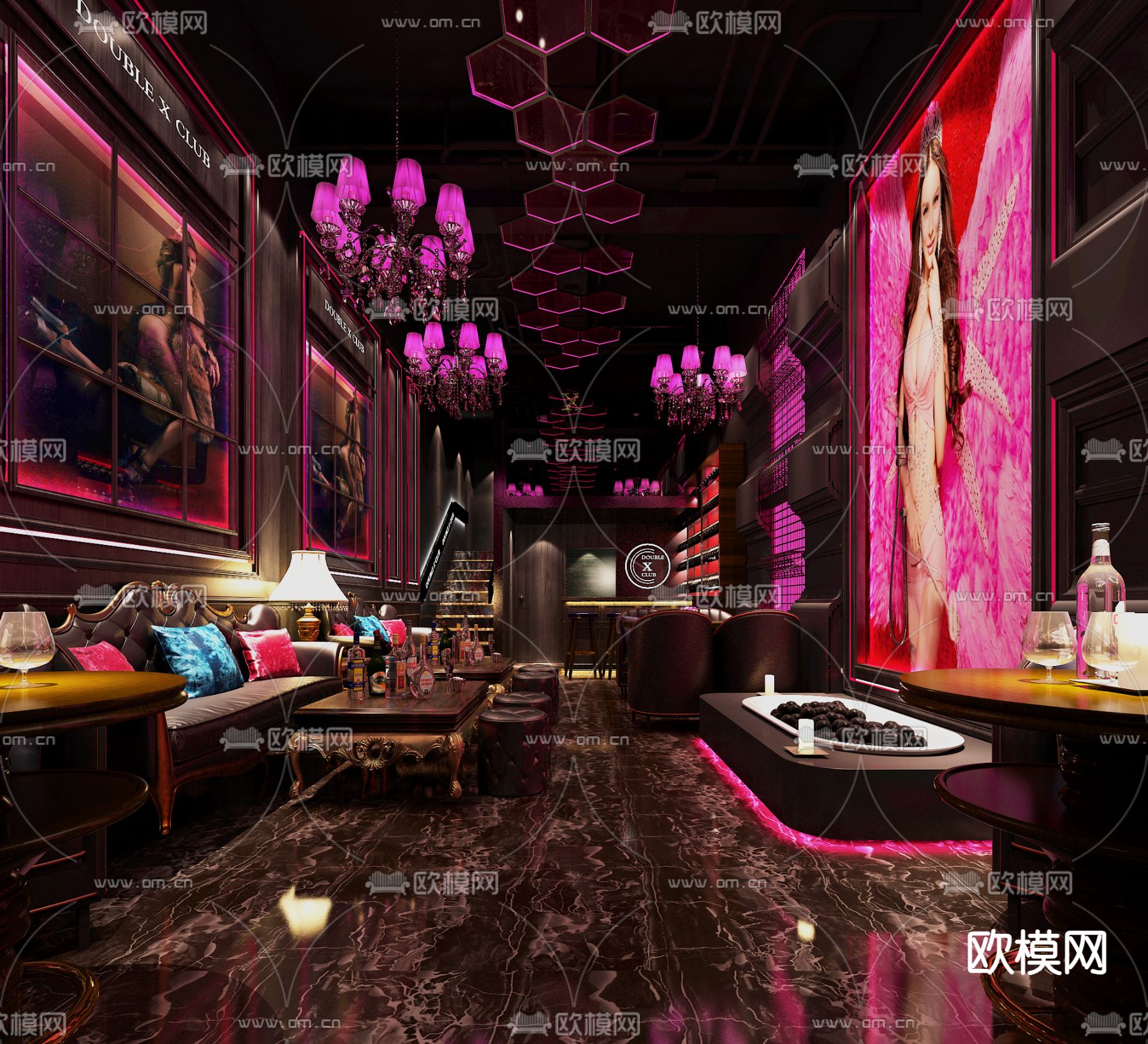 新古典酒吧 大厅3d模型下载