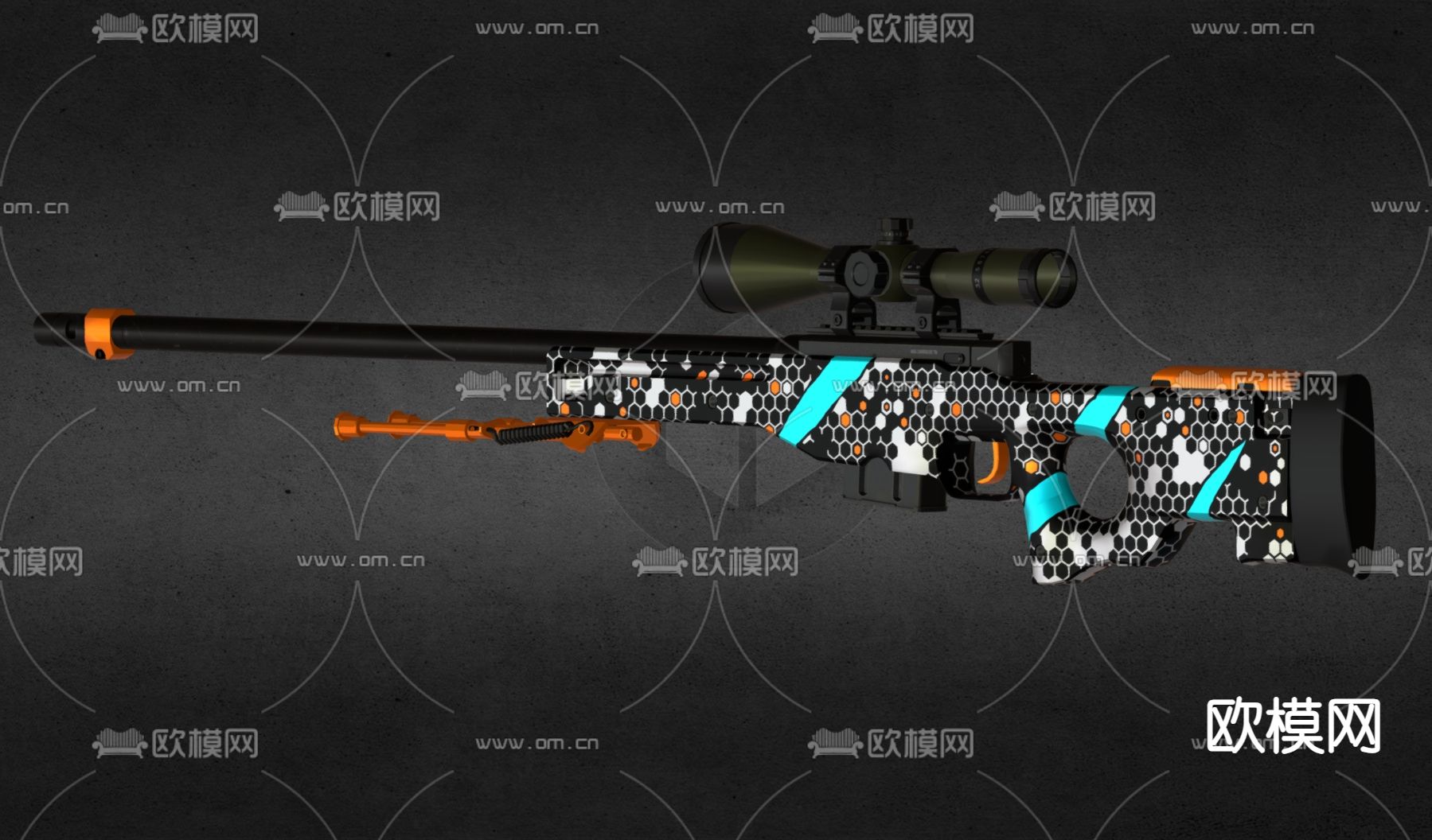 狙击枪su模型下载（渲染图2）