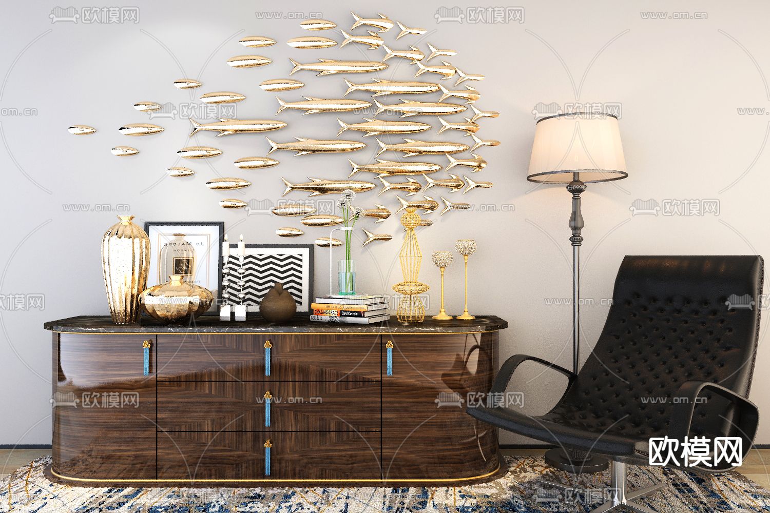 新古典斗柜免费3d模型下载