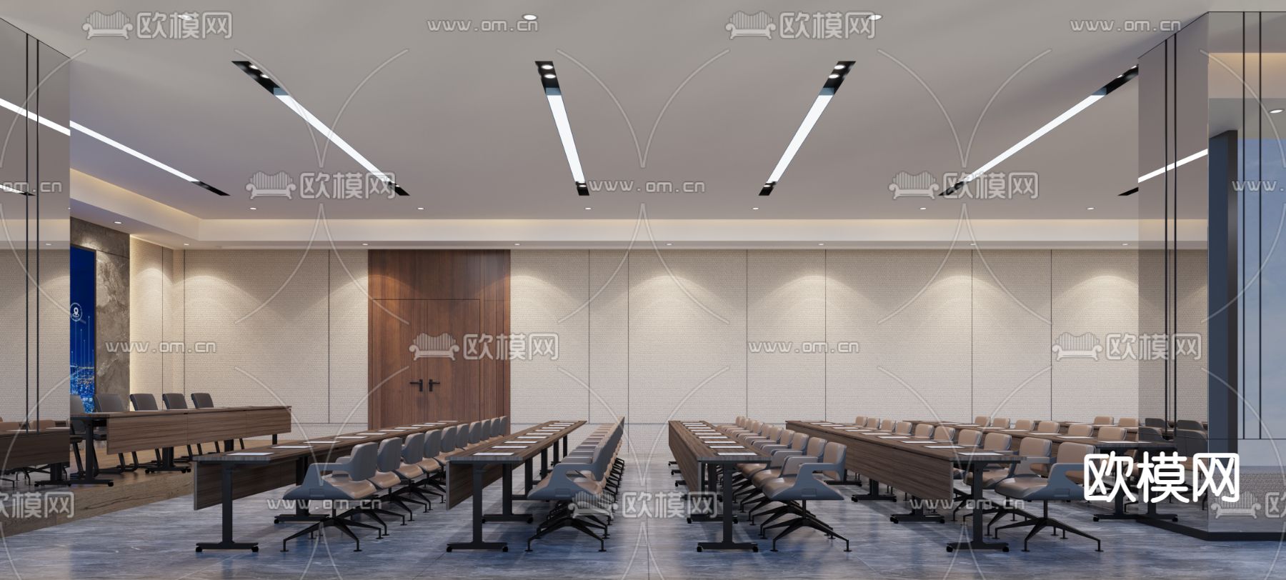 现代报告厅 会议厅3d模型下载（渲染图2）