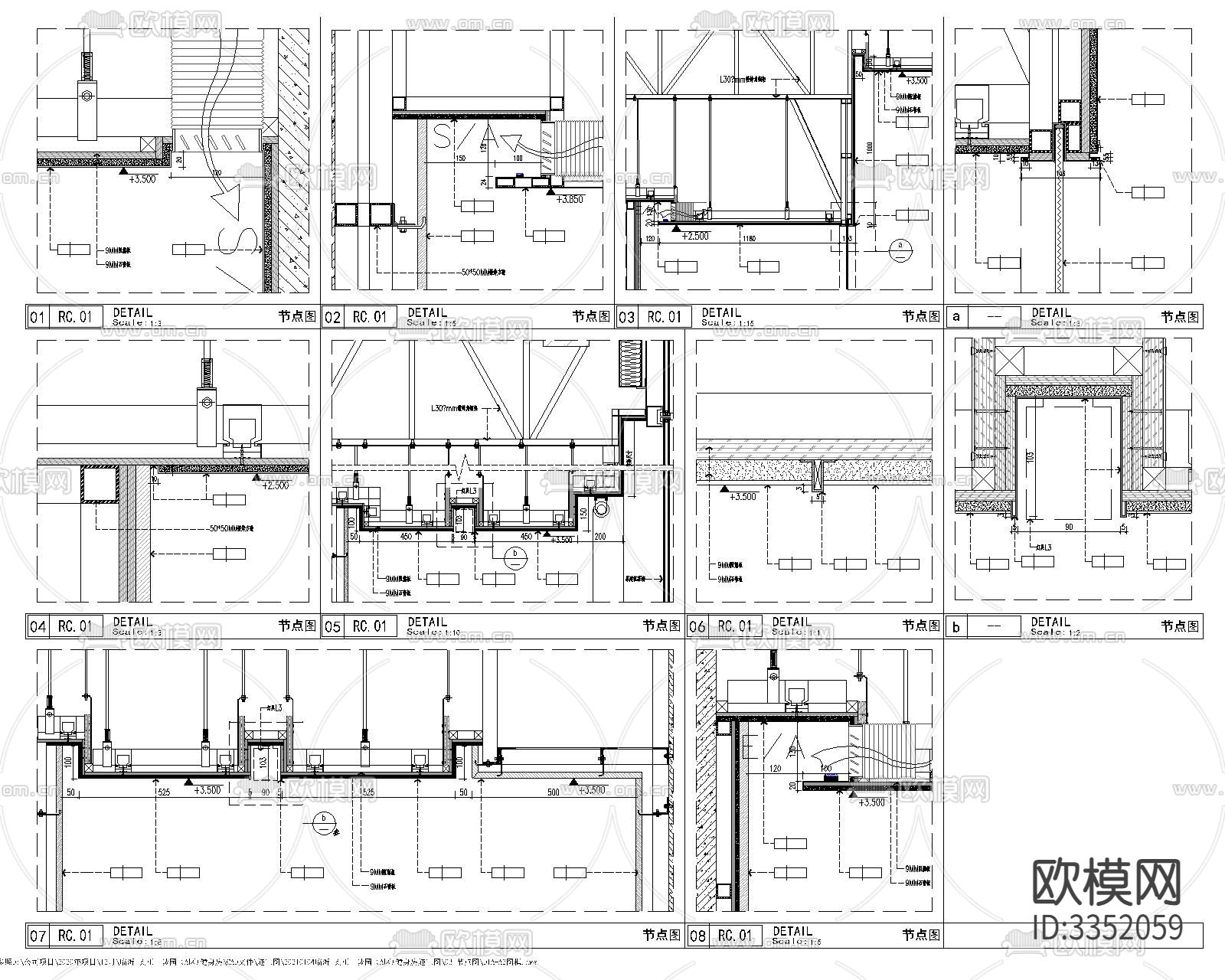 健身房 效果图+物料清单cad施工图下载（渲染图9）