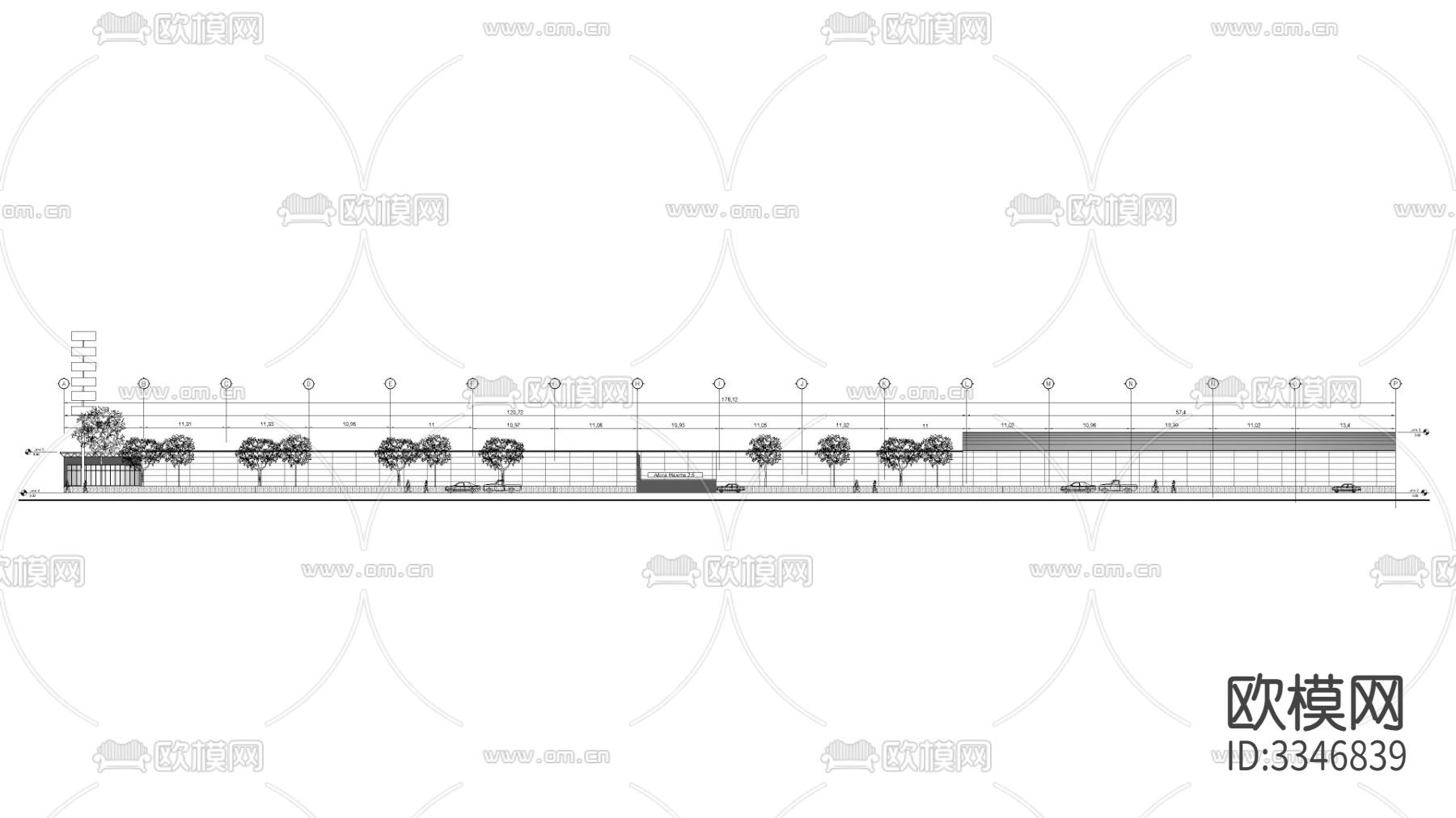 购物中心建筑图纸CAD平面图下载（渲染图2）