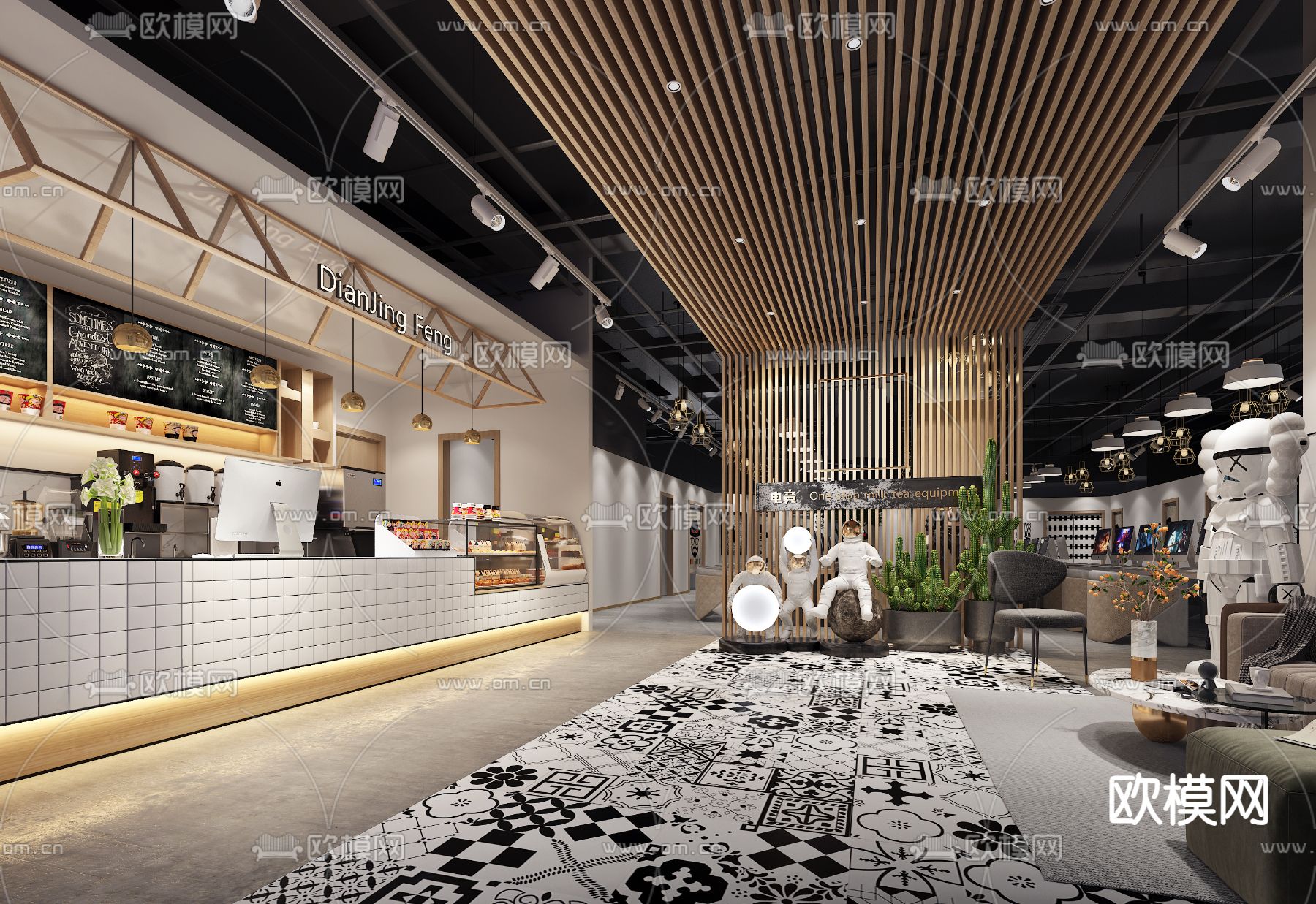 现代网咖 网吧3d模型下载