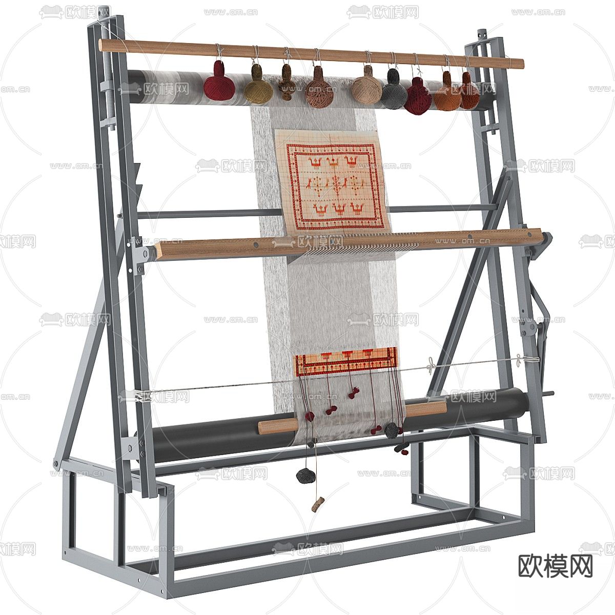编织机3d模型下载（渲染图2）