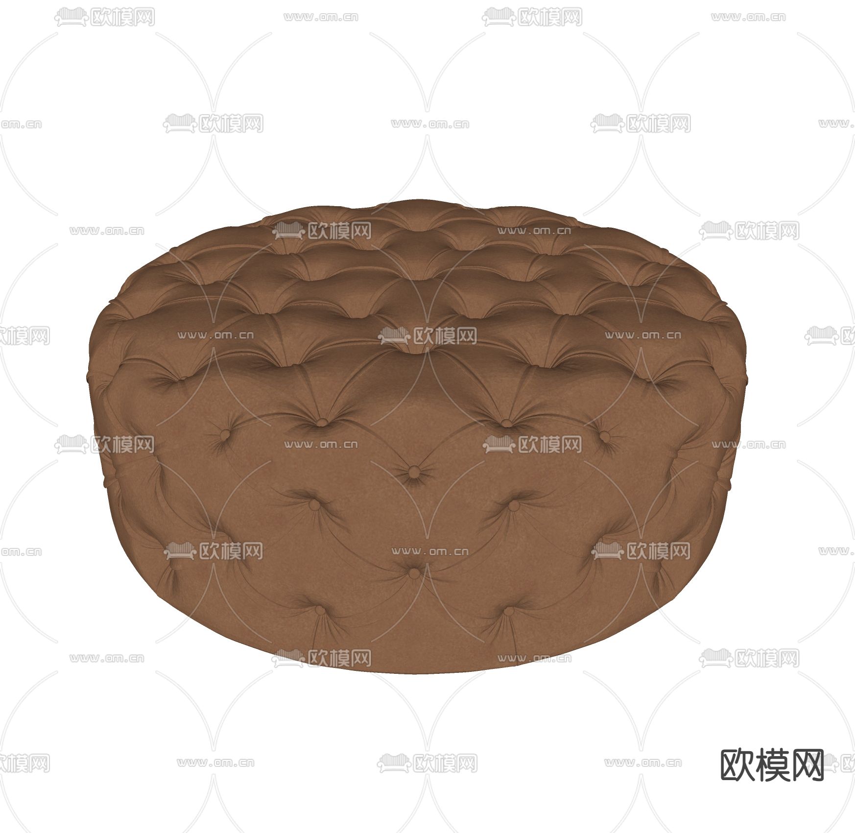 Minotti 沙发脚踏 圆凳su模型下载（渲染图1）