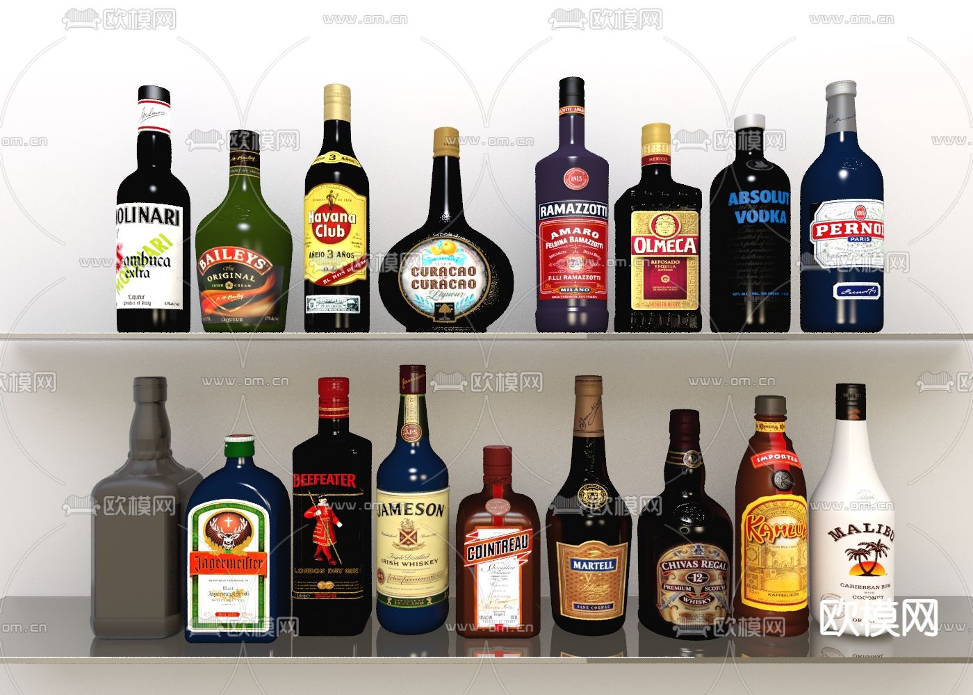 欧式酒水 饮料免费3d模型下载