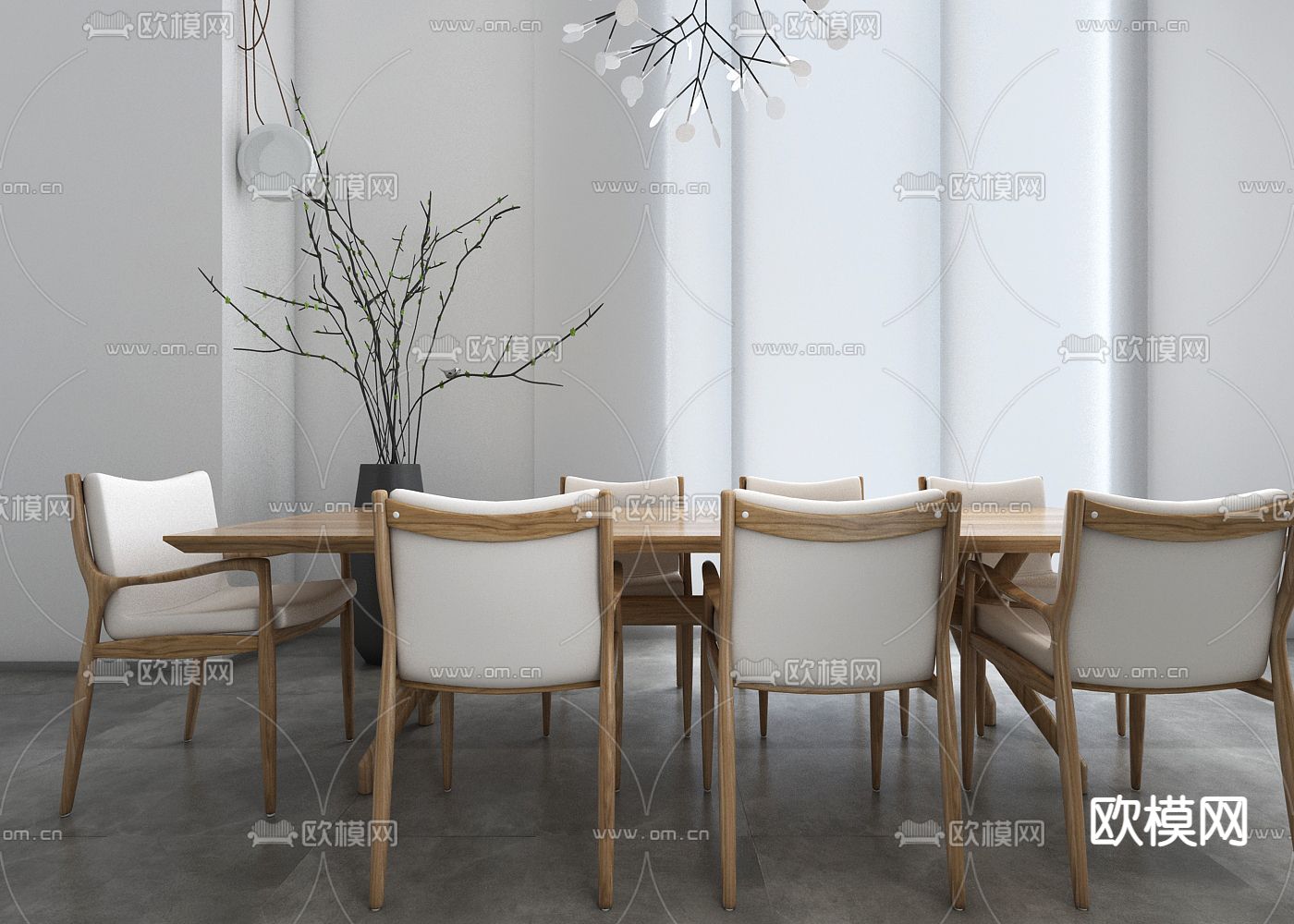 现代餐桌椅免费3d模型下载
