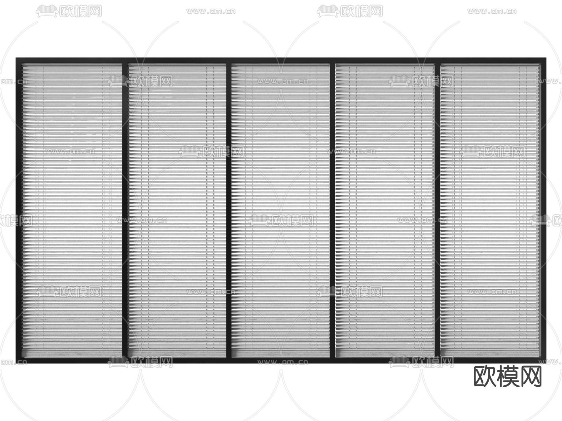 百叶帘 玻璃百叶窗3d模型
