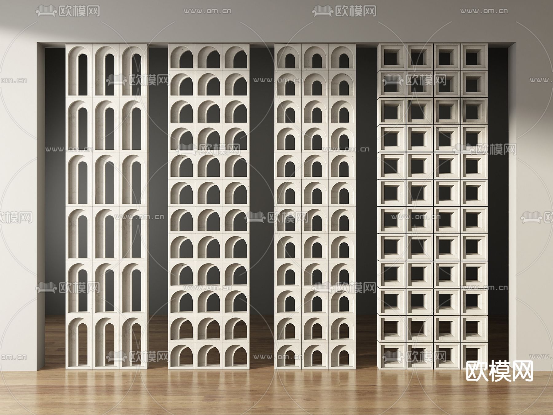 水泥砖隔断 空心砖 镂空砖3d模型下载