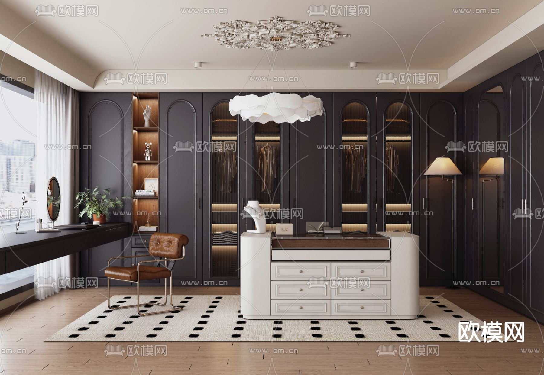 法式衣帽间3d模型下载